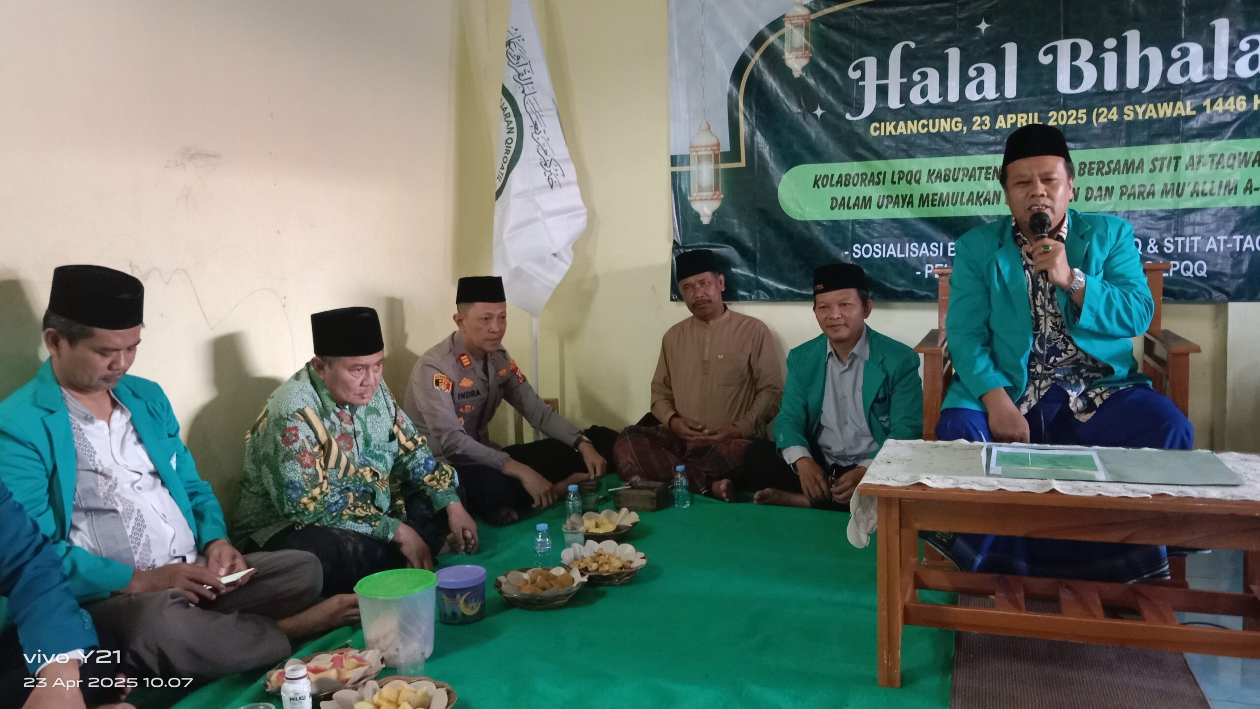 Kapolsek Cikancung Hadiri Acara Halal Bihalal dan Pelantikan Pengurus LPQQ
