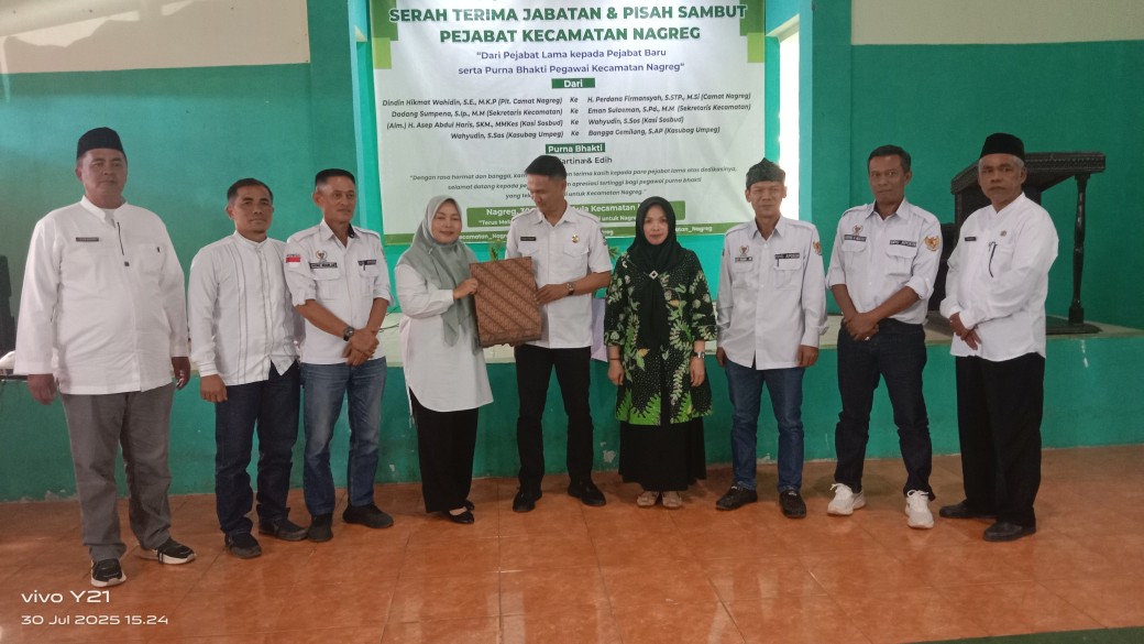 Pisah Sambut Camat Nagreg, Serah Terima Jabatan, dan Purna Tugas Pegawai Berlangsung Khidmat