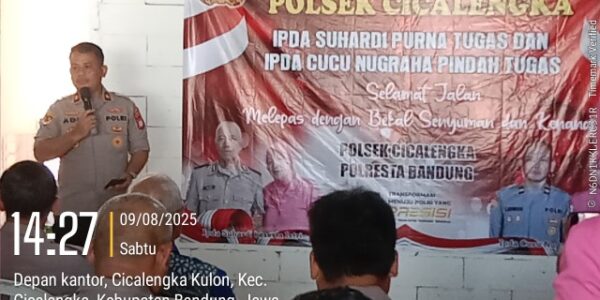 Polsek Cicalengka Gelar Acara Pelepasan Personil Purna Tugas dan Pindah Tugas dalam Suasana Penuh Haru