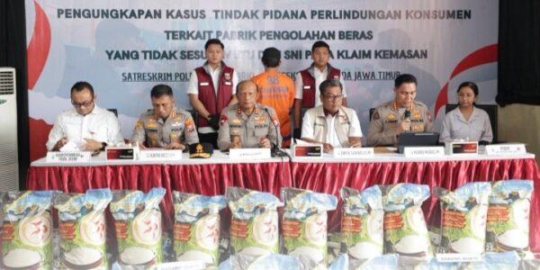 Satgas Pangan Polri Sita 12,5 Ton Beras Tak Sesuai Standar Mutu di Sidoarjo