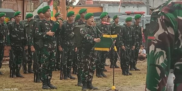 Kapolsek Cikancung Hadiri Acara Penyambutan Pasukan Yonif 841 Sulangkar dalam Rangka Long March