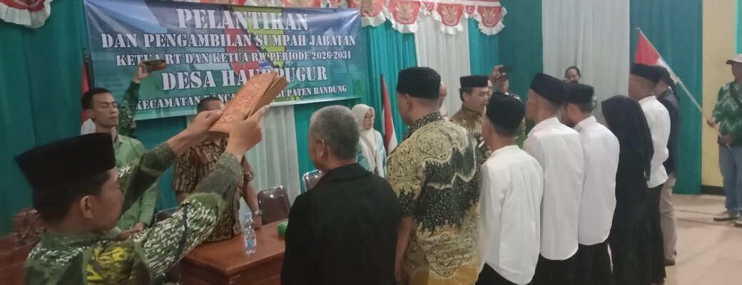 Kepala Desa Haur Pugur Lantik dan Ambil Sumpah Ketua RT dan RW Periode 2026–2031