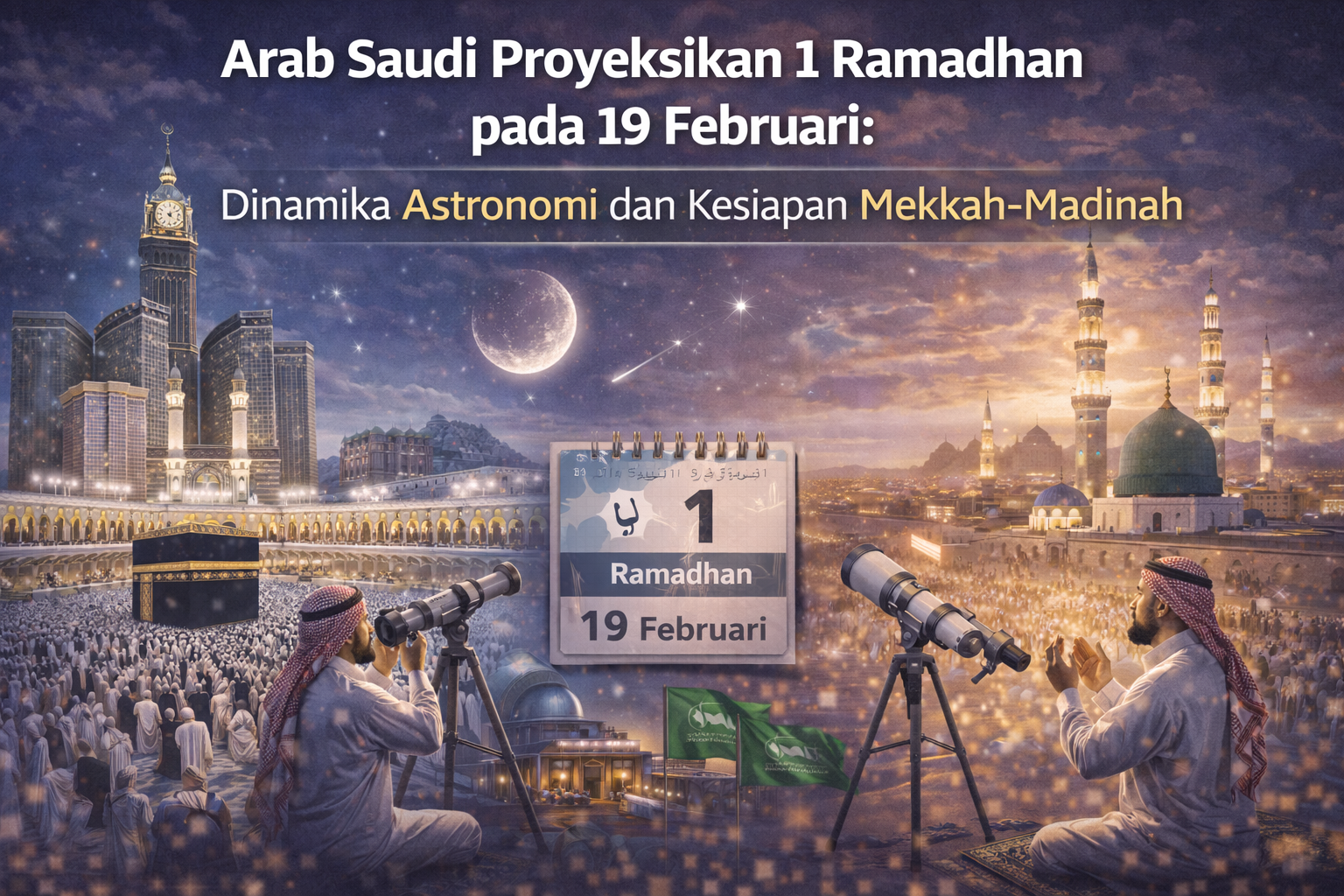 Arab Saudi Proyeksikan 1 Ramadhan pada 19 Februari: Dinamika Astronomi dan Kesiapan Mekkah-Madinah Arab Saudi Proyeksikan 1 Ramadhan pada 19 Februari: Dinamika Astronomi dan Kesiapan Mekkah-Madinah
