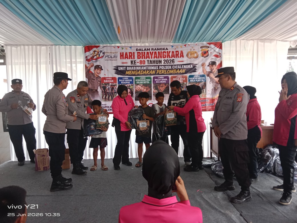 Dalam Rangka Memeriahkan HUT Bhayangkara ke-80, Polsek Cicalengka Gelar Perlombaan Tradisional Libatkan Anak-Anak dari Berbagai Desa